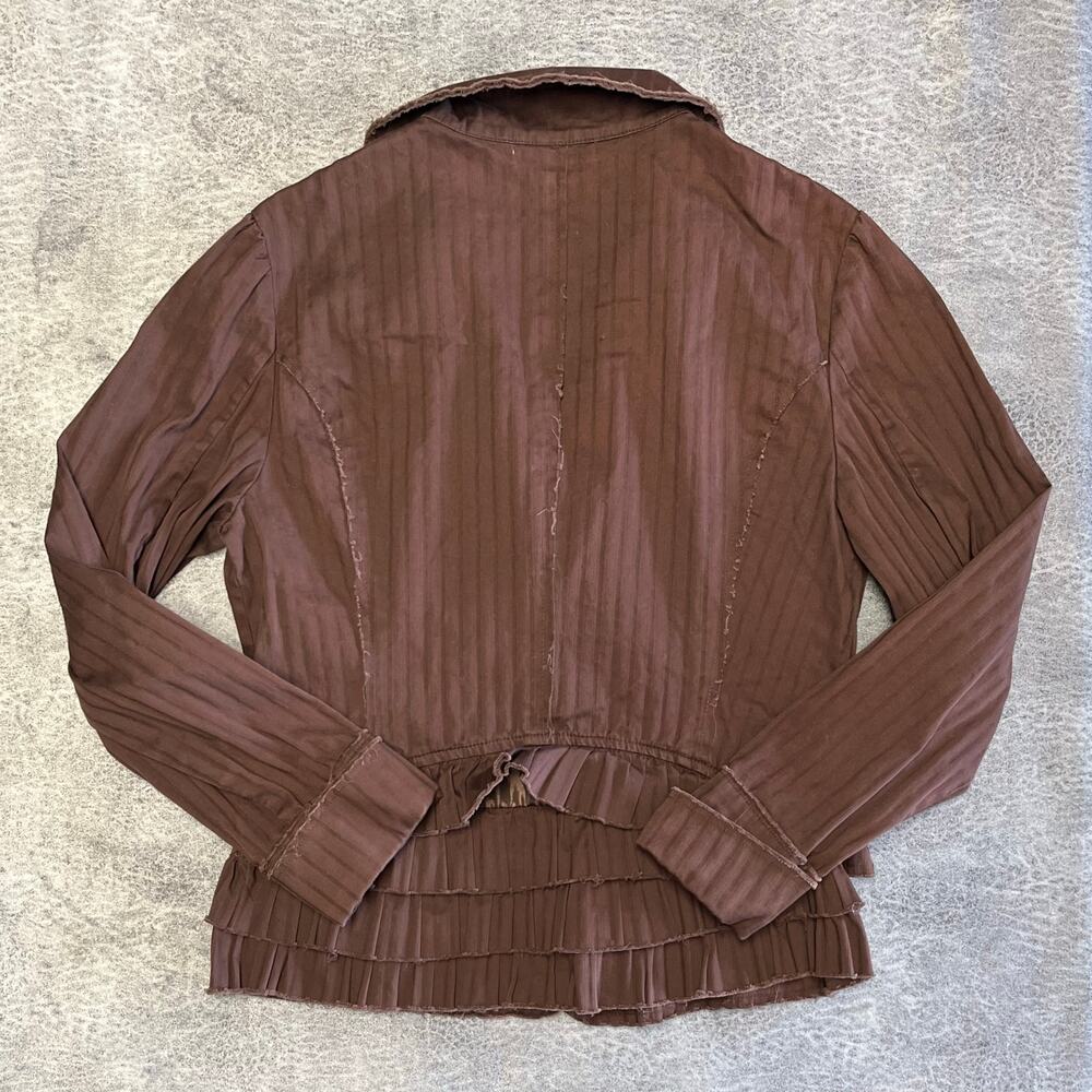 Y2k 6 Degrees Pinstripe Ruffled Jacket - Picture 5 of 7